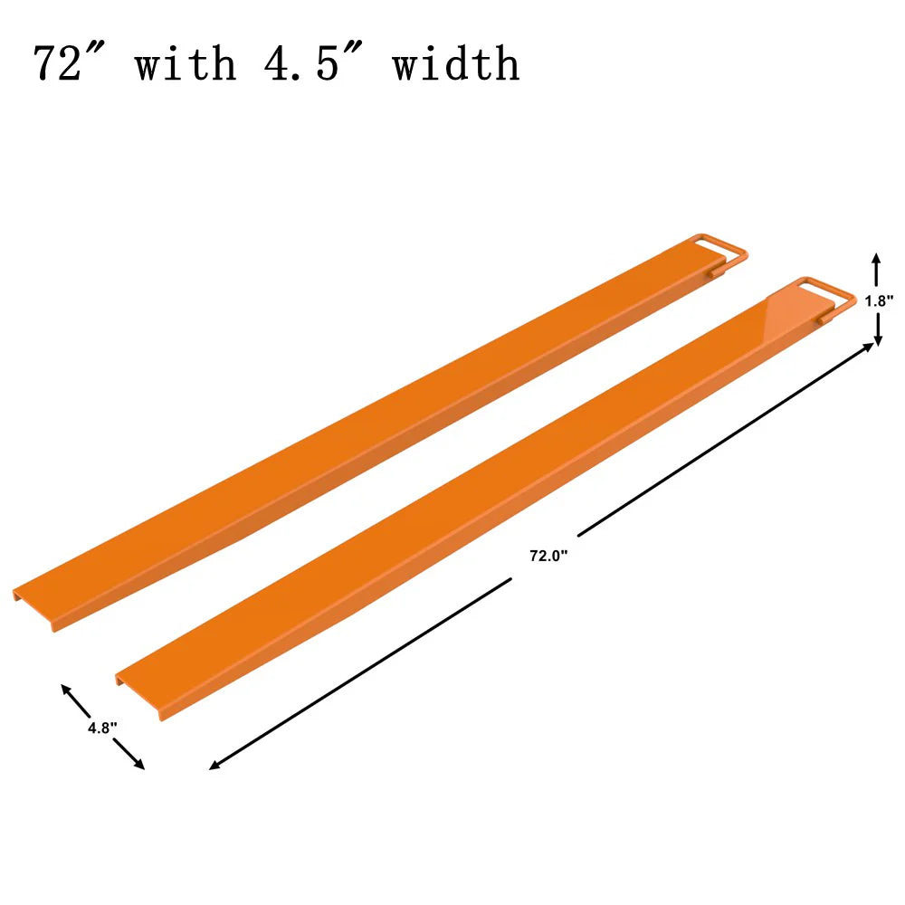 Pallet Fork Extensions 72in Fork Blades with 4.5in Width