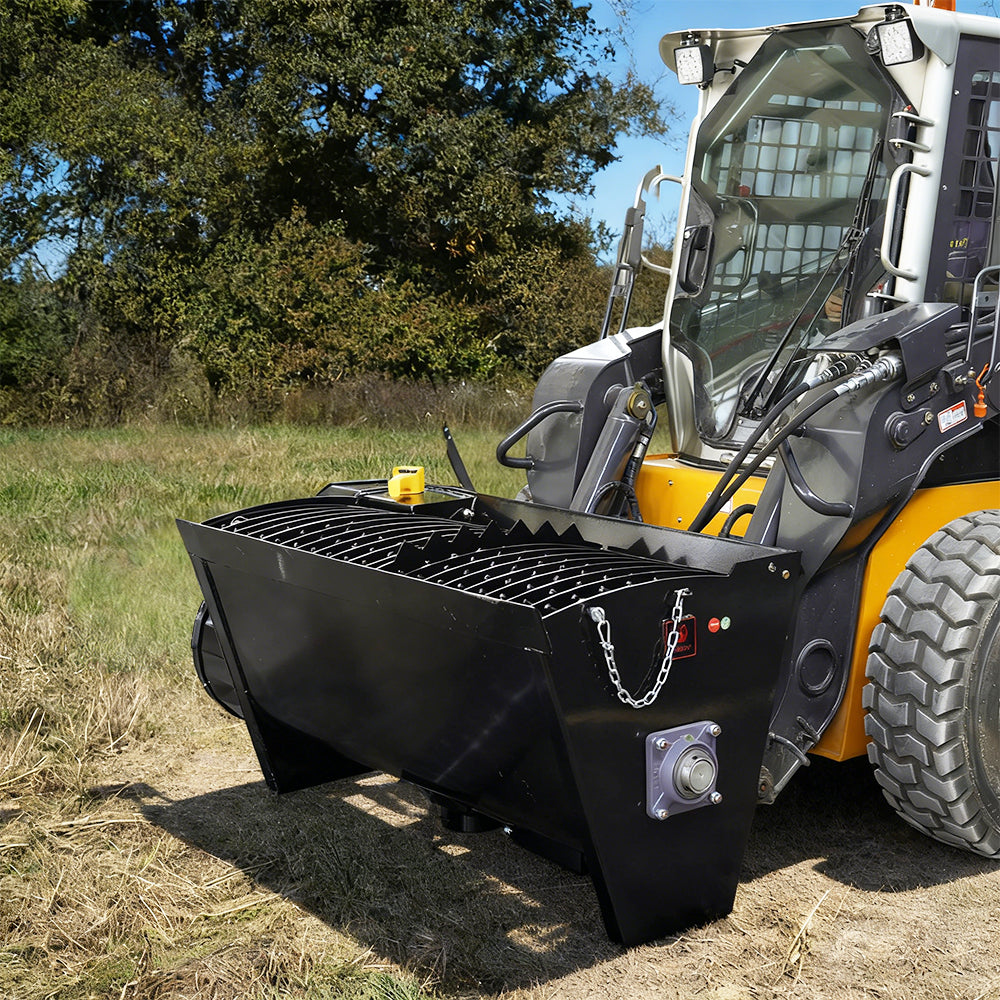 Skid Steer 280Lt Concrete Mixer Bucket Attachment, Universal Quick tach Mount Plate