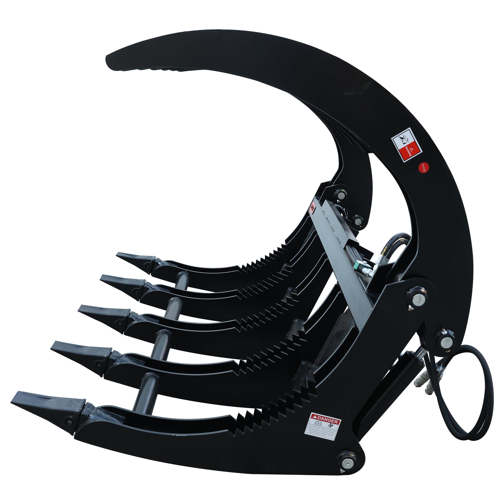 72'' Skid Steer Extreme Grapple Rake, Skid Steer Root Rake Grapple Attachment, Quick Attach Mount