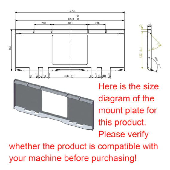 Skid Steer Adjustable Hydraulic Pallet Fork Frame Attachment