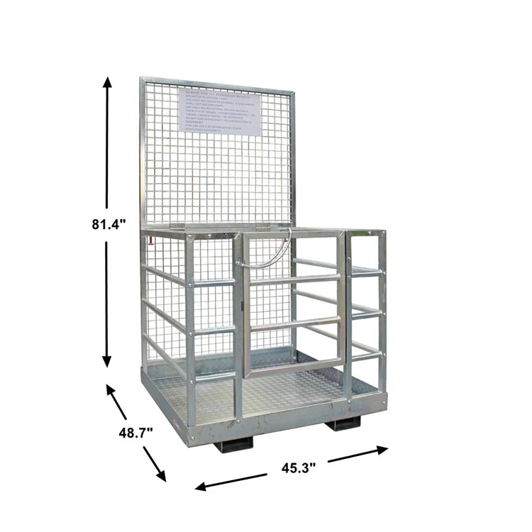 48'' x 45'' 2 Person Forklift Safety Lift Platform Cage