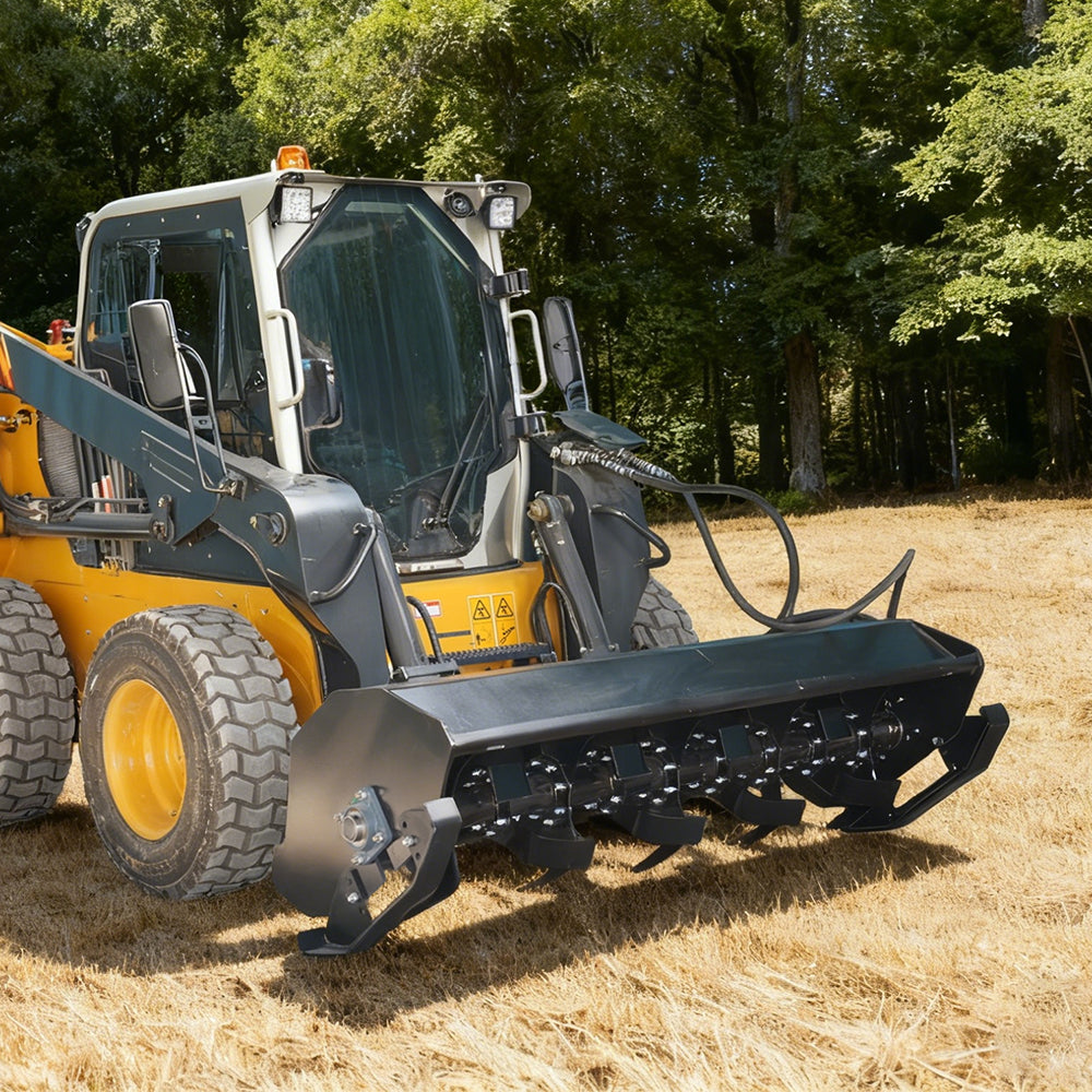72" Skid Steer Bi-Directional Driven Rotary Tiller Attachment
