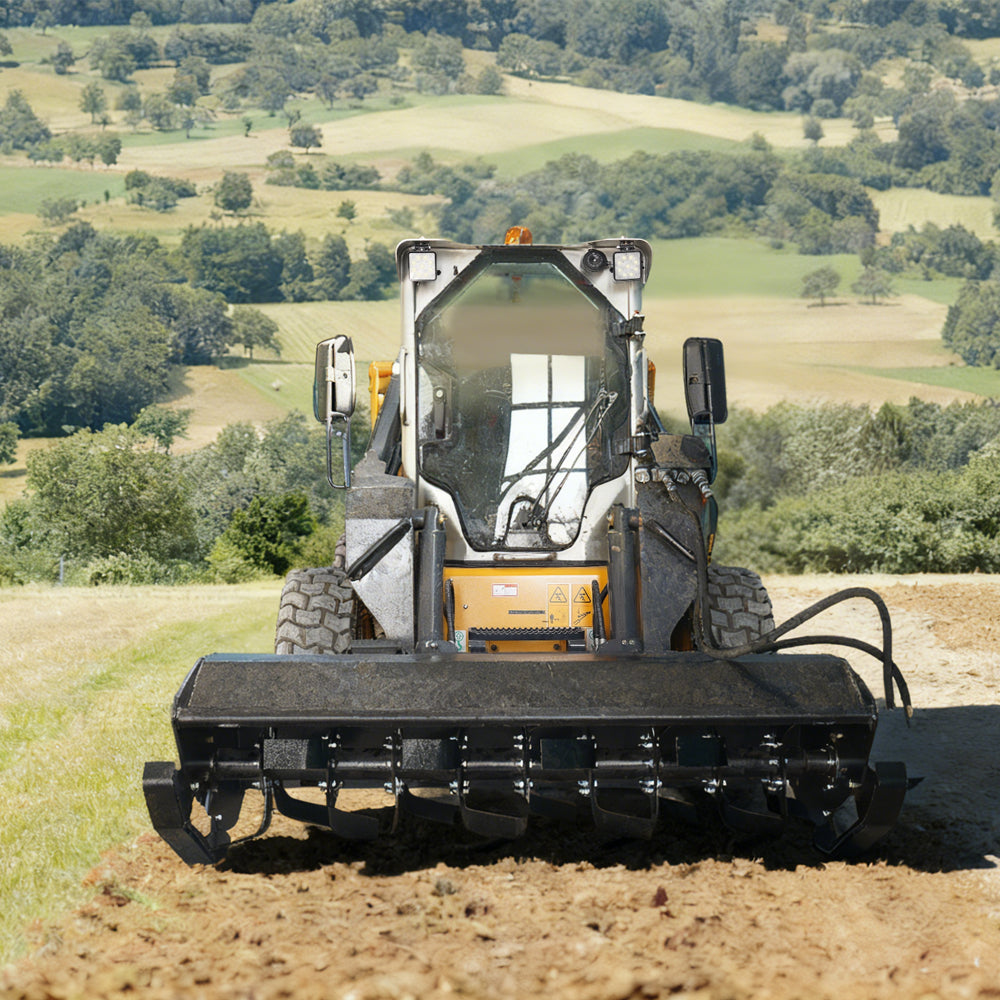 72" Skid Steer Bi-Directional Driven Rotary Tiller Attachment
