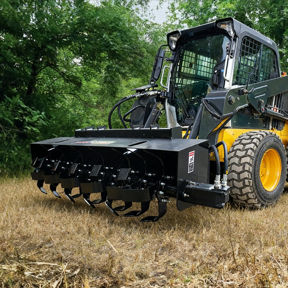 72" Skid Steer Heavy-Duty Rotary Tiller,Gardening Rototiller Attachments