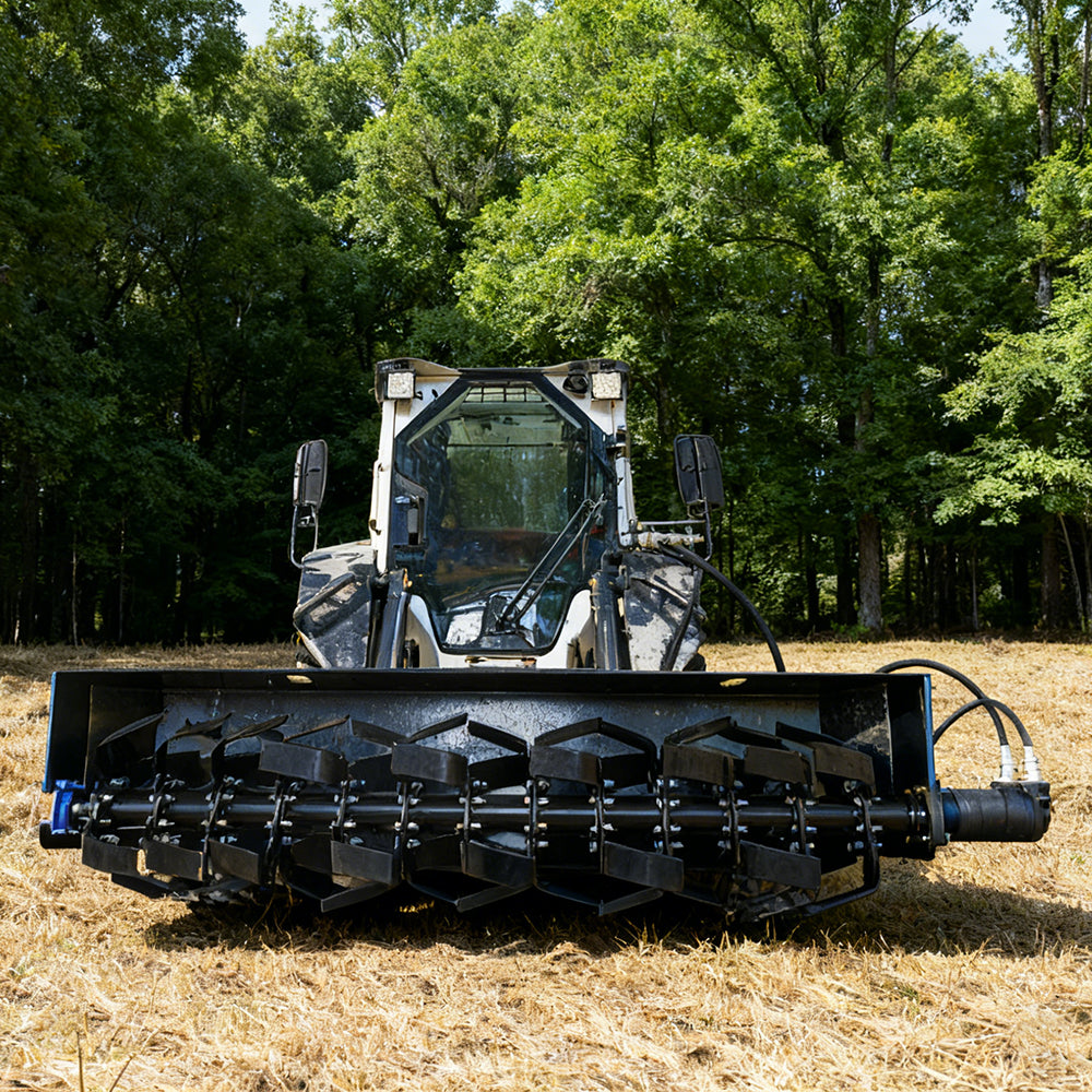 72" Skid Steer Heavy-Duty Rotary Tiller,Gardening Rototiller Attachments