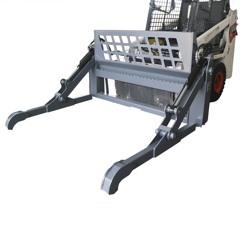 Heavy Duty Skid Steer Two-Cylinder Pipe Pallet Fork Grapple