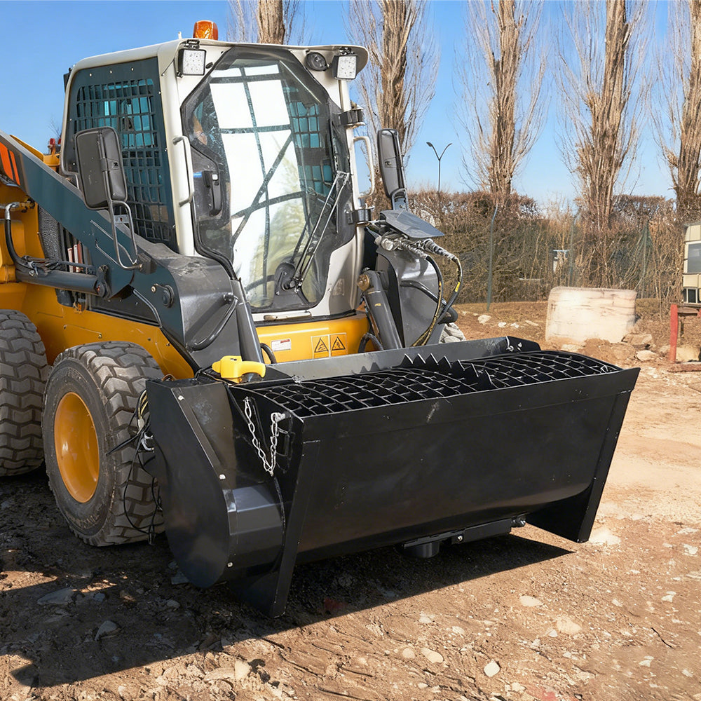 Skid Steer 280Lt Concrete Mixer Bucket Attachment, Universal Quick tach Mount Plate