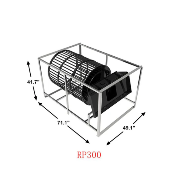 Skid Steer Rotary Rock Picker Attachment 36" Diameter Drum Model, 64" Barrel Depth, Universal Mount