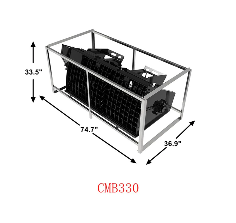 330Lt Volume Skid Steer Concrete Mixer Bucket Attachment, Universal Quick tach Mount Plate