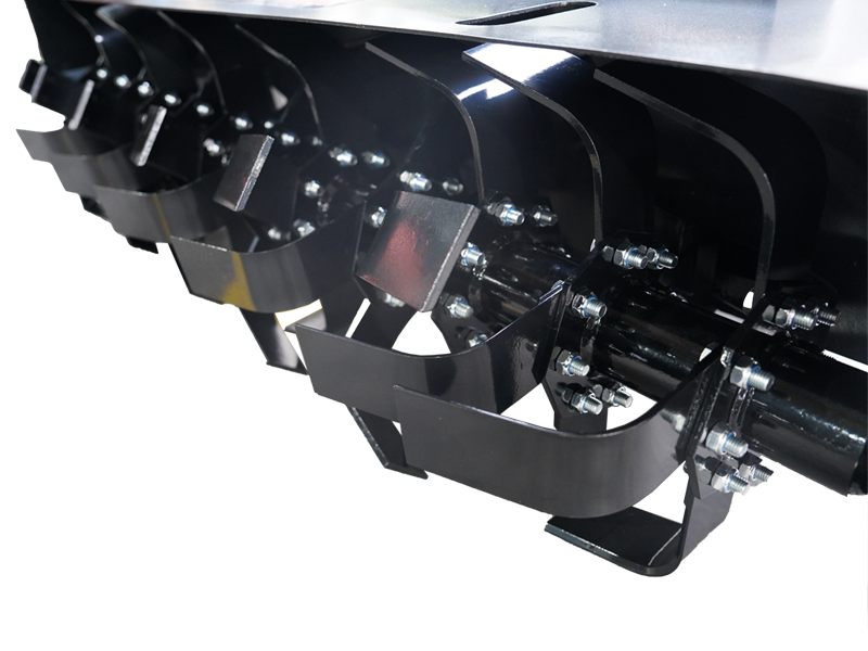 72" Skid Steer Light Duty Hydraulic Rototiller，Rotary Tiller Attachments, Fits Universal Skid Steer Quick Attach