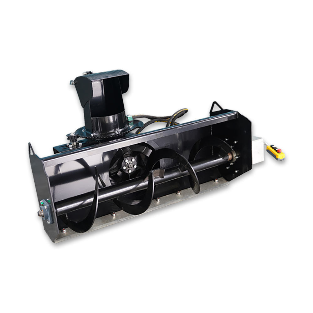 72" Skid Steer Hydraulic Mounted Snow Blower Direct Drive Hydraulic Auger Snow Blower for Snow Removal and Debris Clearing