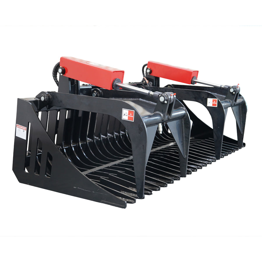 72" Rock Grapple Bucket for Skid Steer Attachment Quick Attach