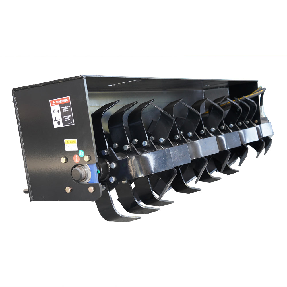 72" Skid Steer Heavy-Duty Rotary Tiller,Gardening Rototiller Attachments