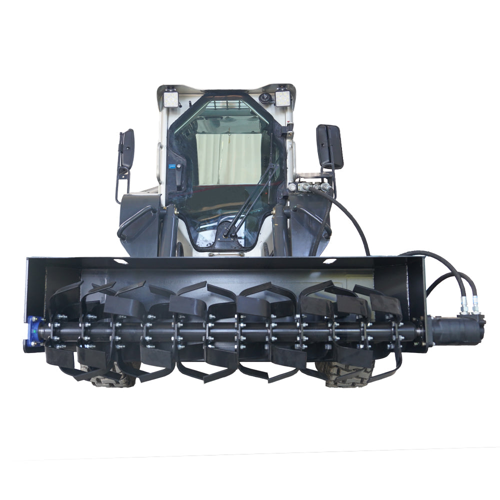 72" Skid Steer Heavy-Duty Rotary Tiller,Gardening Rototiller Attachments