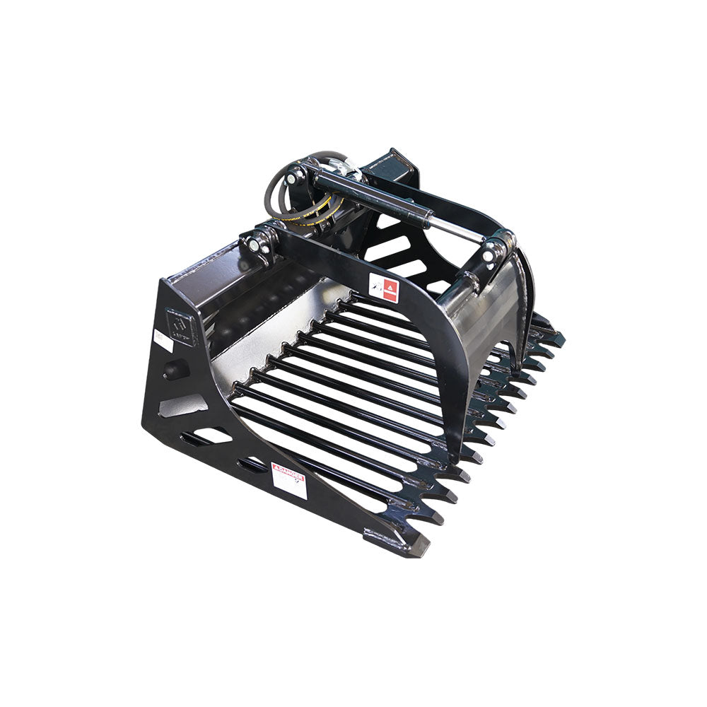 44'' Compact Wheel Loader Grade Skeleton Rock Grapple Rake