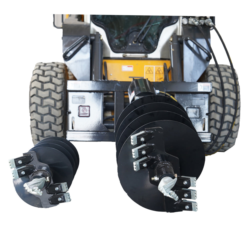 Skid Steer Post Hole Drive Attachment, 12” and 18" Diameter Auger, 46” Drilling Depth, Standard Flow