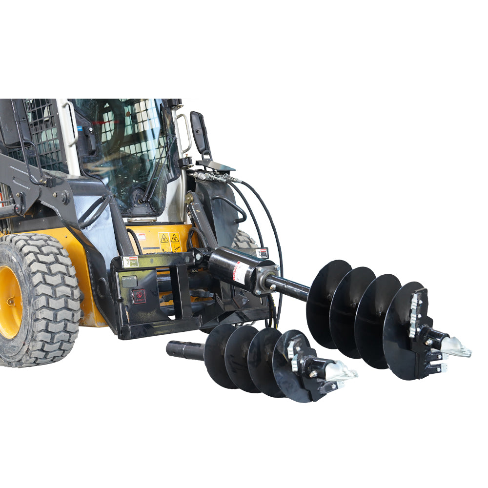Skid Steer Post Hole Drive Attachment, 12” and 18" Diameter Auger, 46” Drilling Depth, Standard Flow