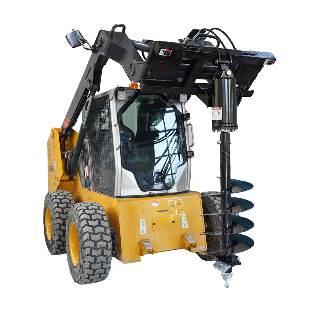Skid Steer Post Hole Drive Attachment, 12” and 18" Diameter Auger, 46” Drilling Depth, Standard Flow