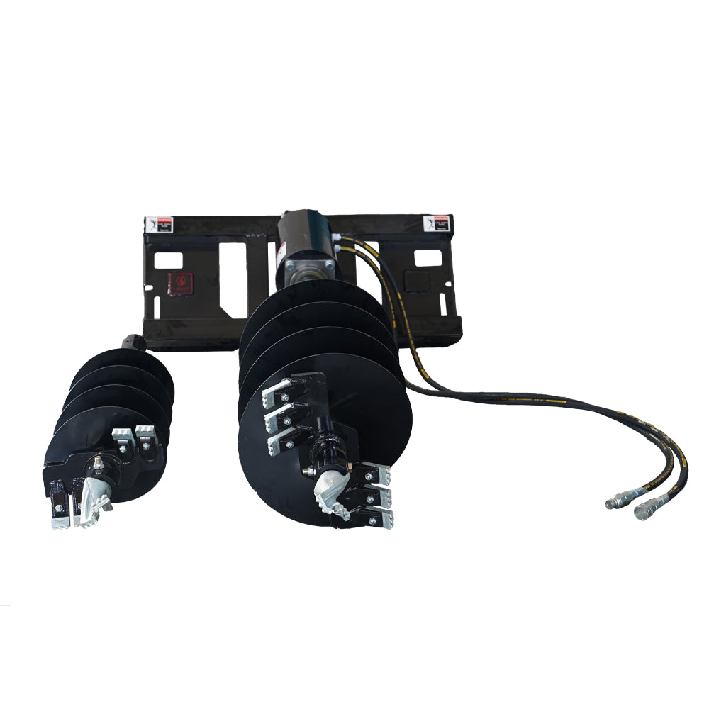 Skid Steer Post Hole Drive Attachment, 12” and 18" Diameter Auger, 46” Drilling Depth, Standard Flow