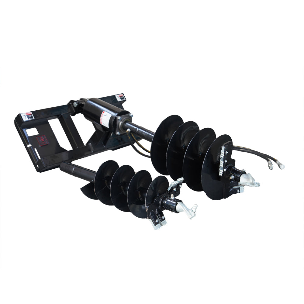 Skid Steer Post Hole Drive Attachment, 12” and 18" Diameter Auger, 46” Drilling Depth, Standard Flow