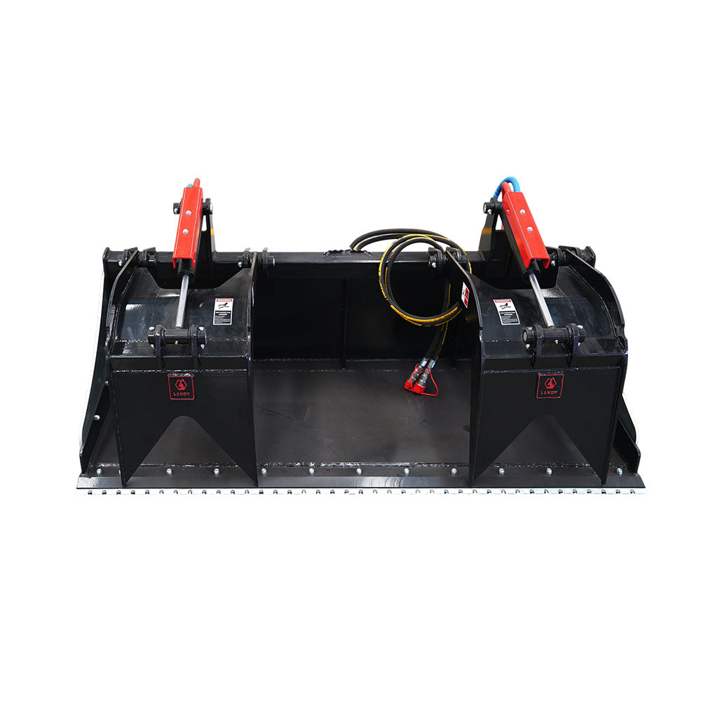 Skid Steer 78" Industrial Grapple Bucket Attachment with Two-Cylinder
