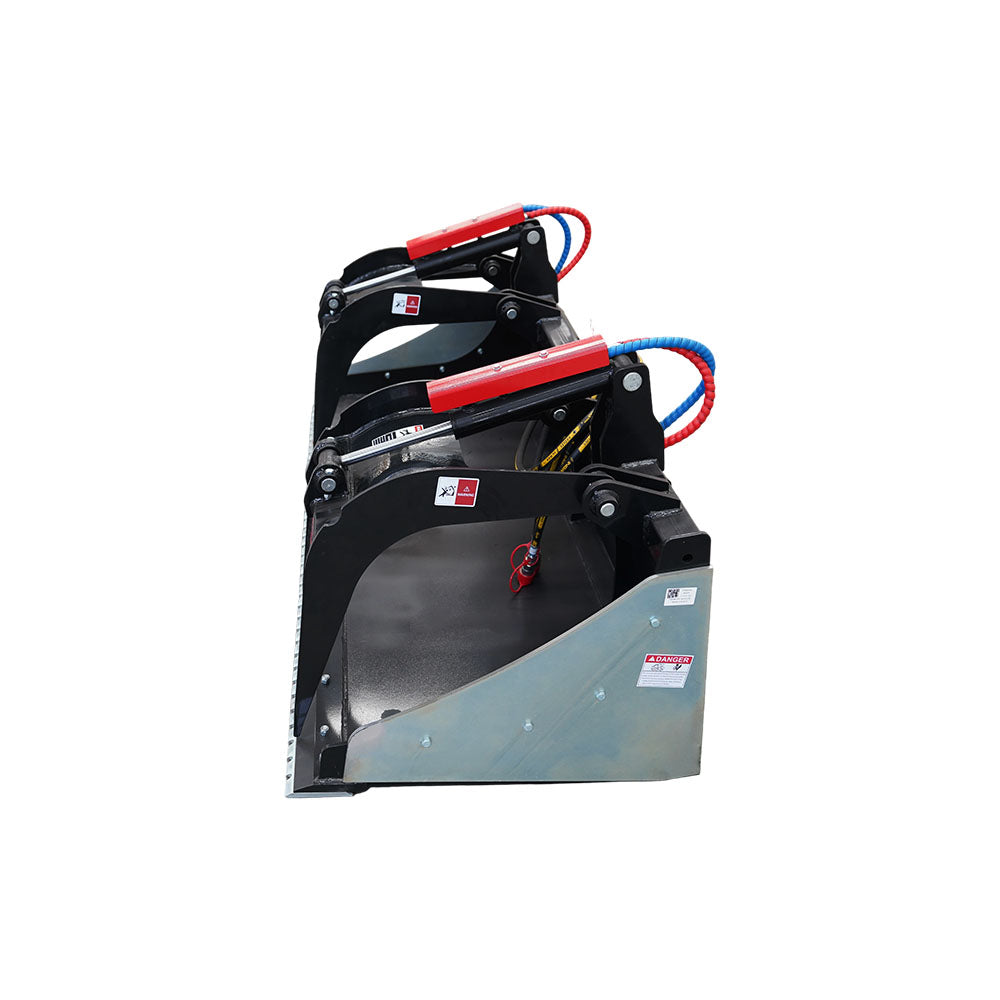 Skid Steer 78" Industrial Grapple Bucket Attachment with Two-Cylinder