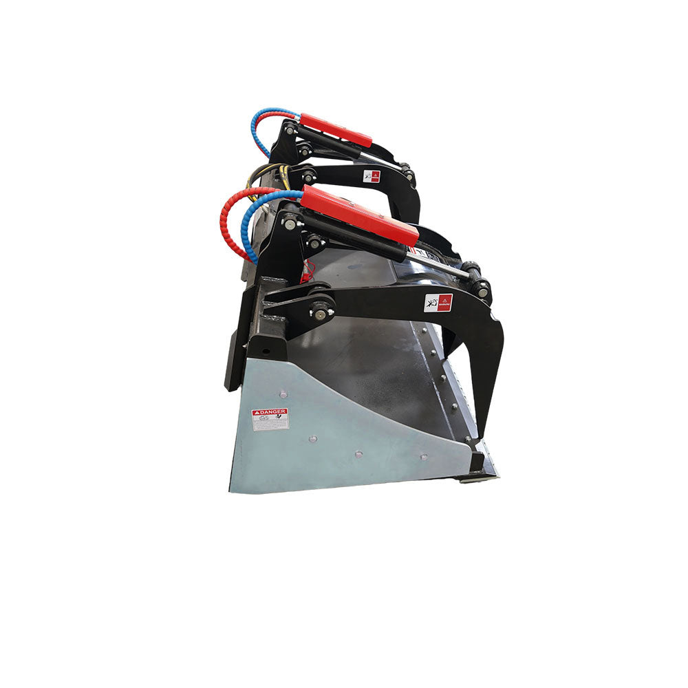Skid Steer 78" Industrial Grapple Bucket Attachment with Two-Cylinder