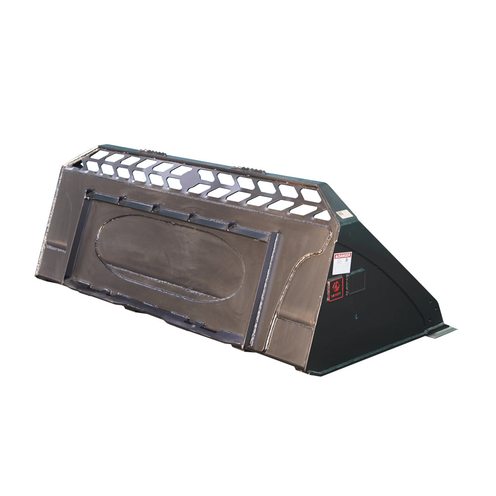Heavy-Duty 72” Skid Steer Snow Bucket Mulch Bucket Attachment, Bolt-On Cut Edge, Universal Quick Mount Plate