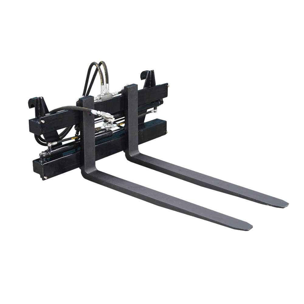 Hydraulic Adjustable Pallet Fork Frame, Euro Mount Tractor Front Loader Attachment