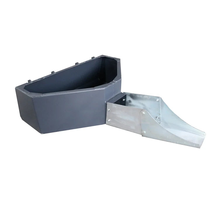 Skid Steer 1/2 Yard Cement and Concrete Bucket Attachments with Spout, Universal Quick Tach Mount Plate