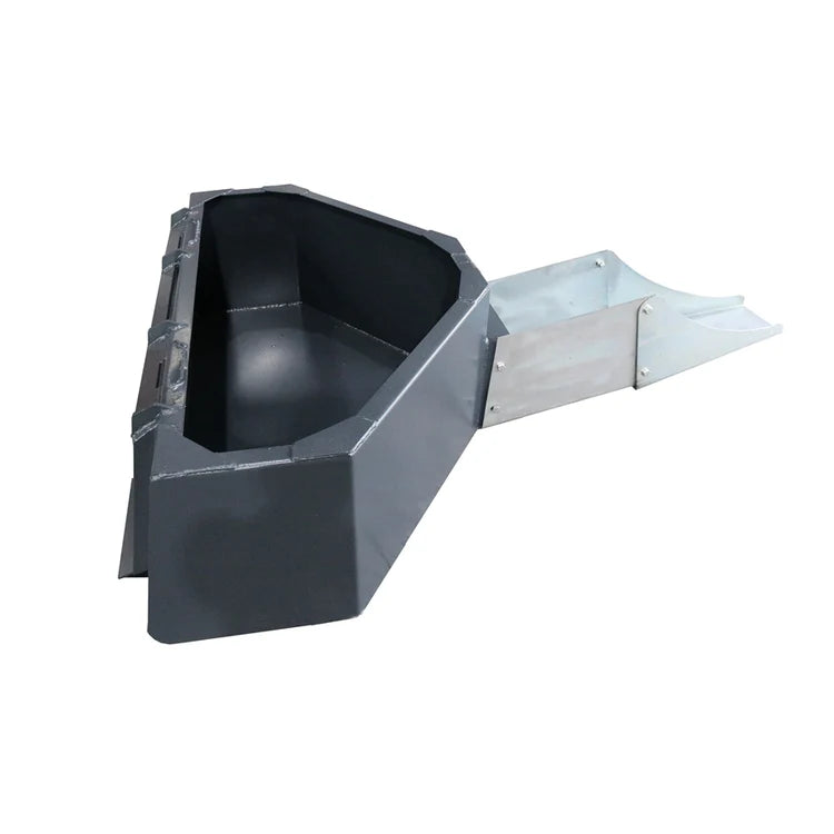 Skid Steer 1/2 Yard Cement and Concrete Bucket Attachments with Spout, Universal Quick Tach Mount Plate