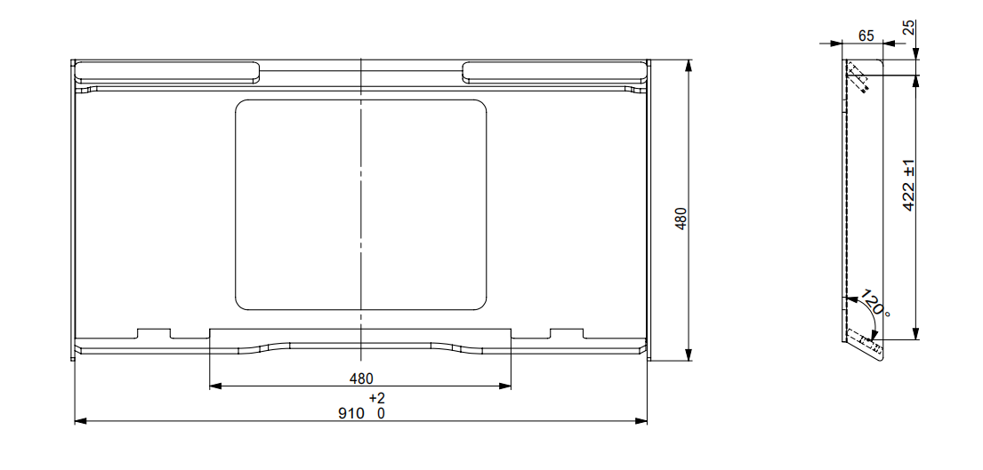 35.8" Universal Skid Steer Weld-on Mount Plate with Window