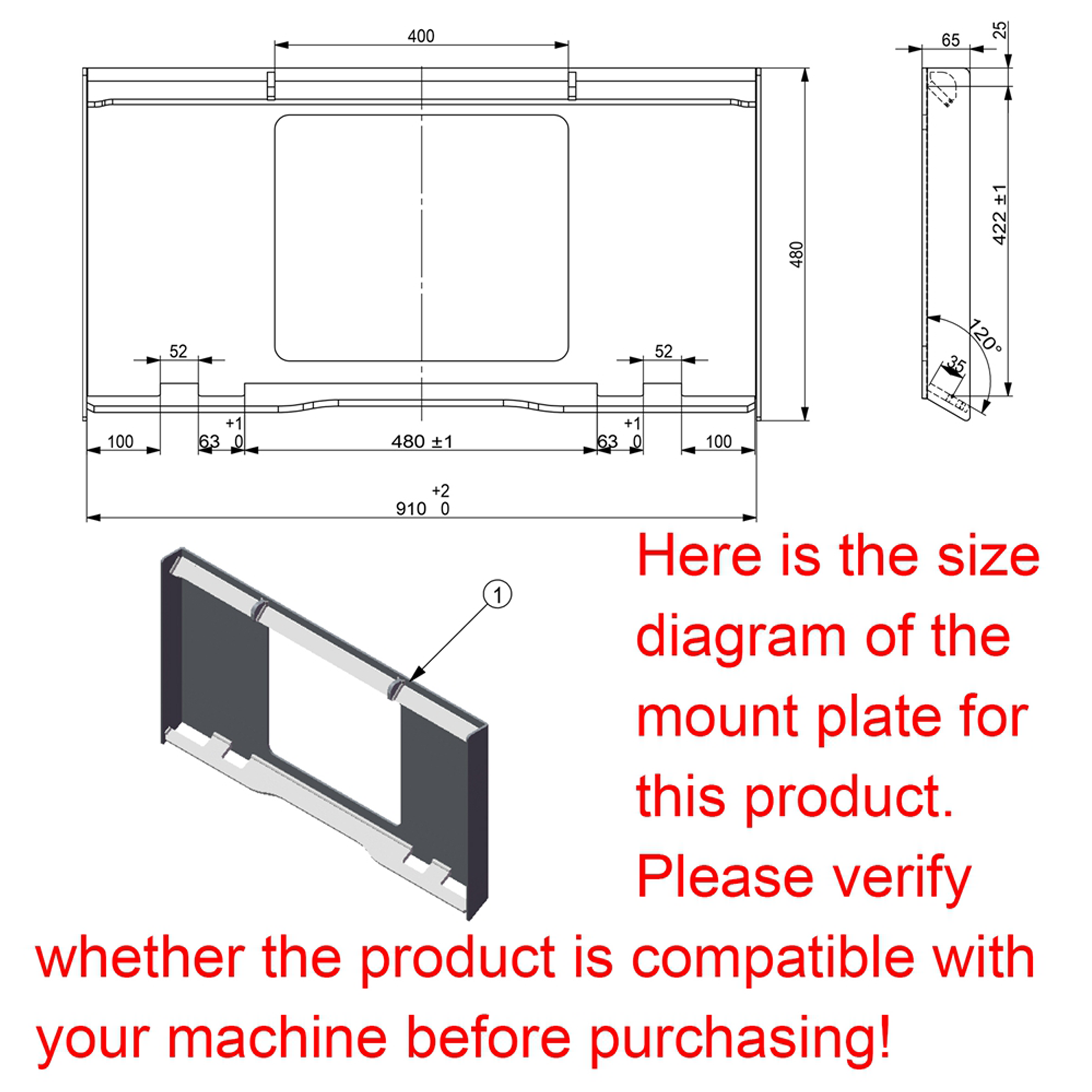 44 in Skid Steer Skeleton Rock Bucket with Reinforced Front Cutting Edge and High Grade Flat Bar, Fit Small Skid Steer Loader
